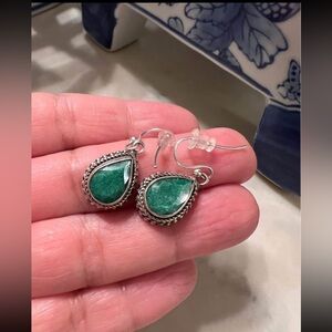 BJC samuel benham sterling silver emerald Earrings